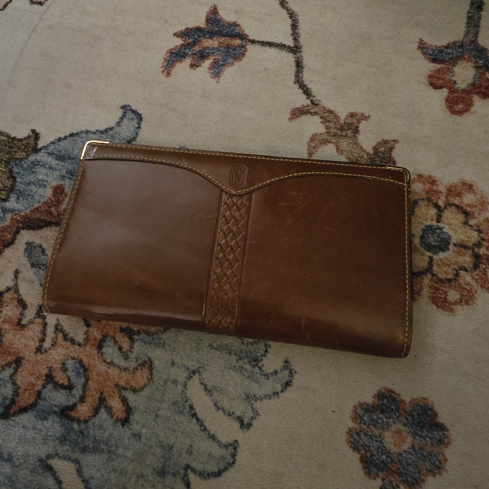 Fiocchi Italian Soft Brown Leather Wallet Snap Coin Pocket Handmade Florence